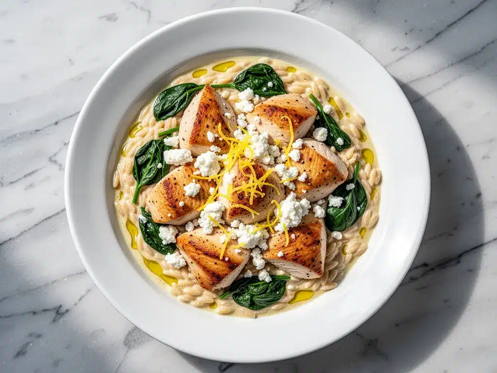 Creamy Lemon Feta Chicken Orzo Skillet: Easy One-Pan Meal 4 creamy lemon feta chicken orzo skillet preparation steps