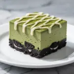 creamy matcha white chocolate cheesecake bars - featured image