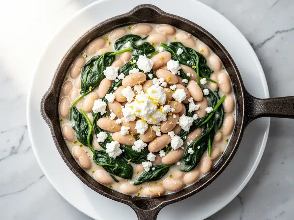 Creamy Mediterranean White Bean Skillet: 15 Min Weeknight Dinner 4 creamy Mediterranean white bean skillet preparation steps