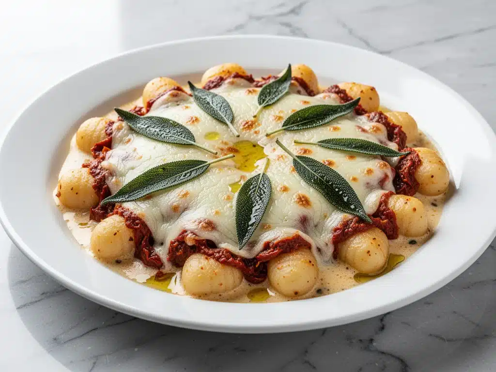 creamy sun-dried tomato gnocchi bake - featured image