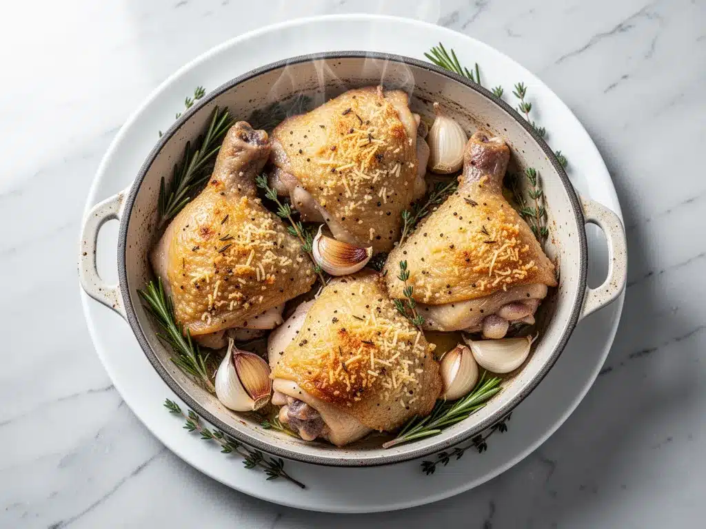Crispy Baked Chicken Thighs: Best Garlic Parmesan Recipe 4 crispy baked chicken thighs preparation steps