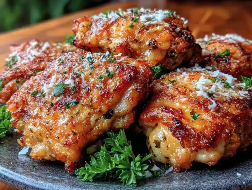 Crispy Garlic Parmesan Air Fryer Chicken Thighs - featured image