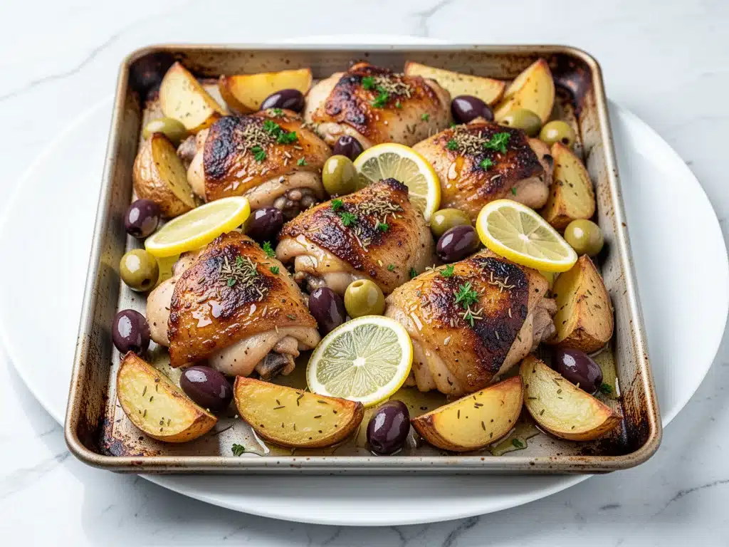 Home 2 Crispy Sheet Pan Greek Chicken - featured image