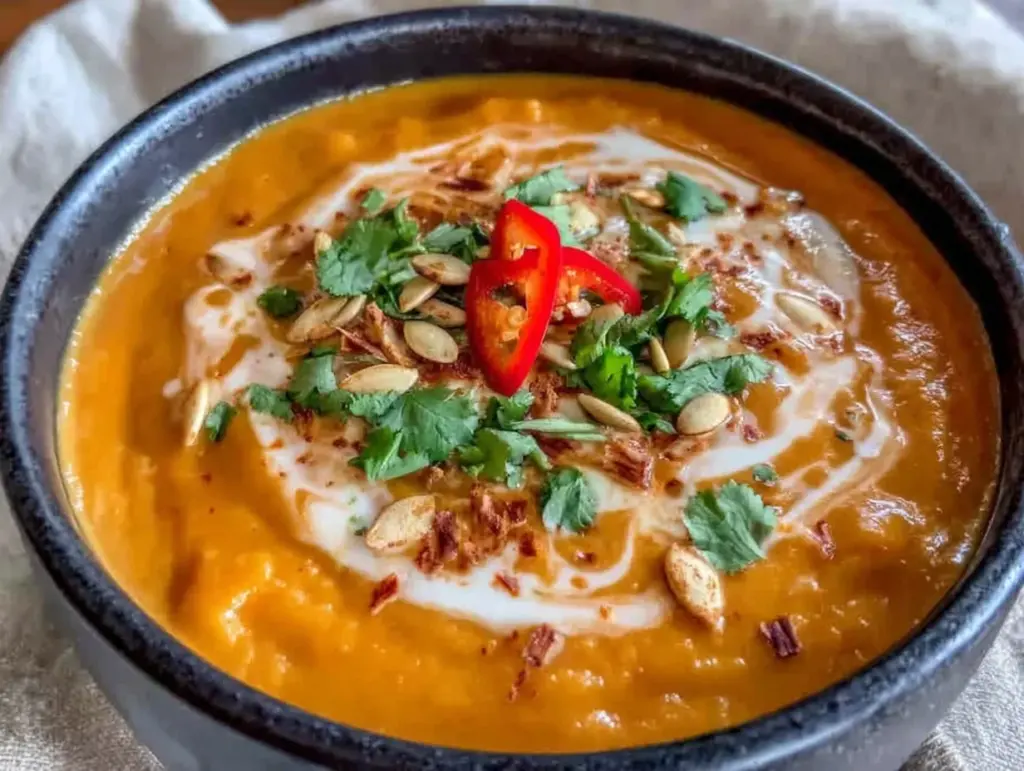 dairy-free coconut curry butternut squash soup - featured image