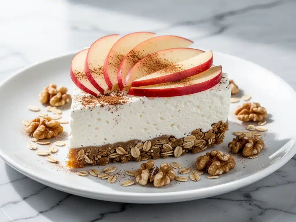 fall apple cinnamon cottage cheese cheesecake - featured image