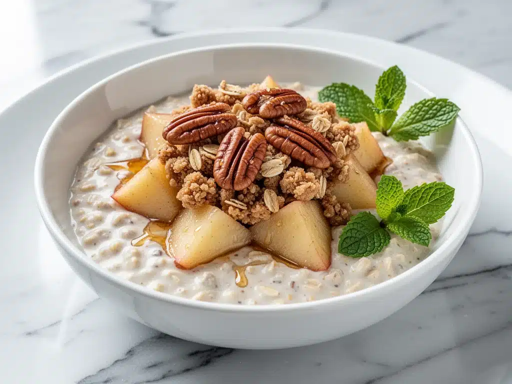 fall baked apple cinnamon overnight oats - featured image