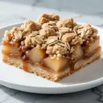fall caramel apple crumble bars - featured image