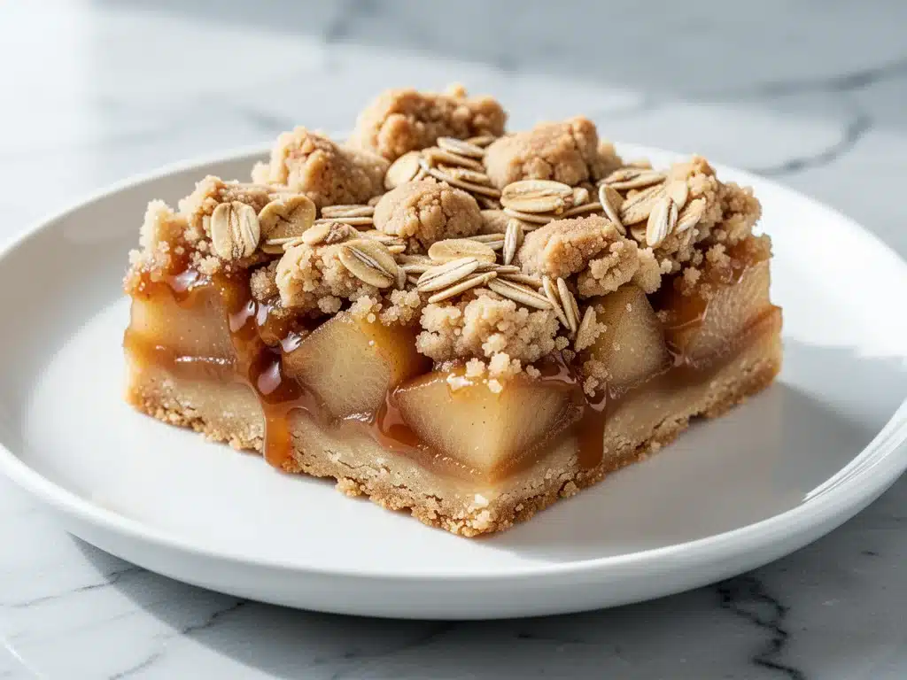 fall caramel apple crumble bars - featured image