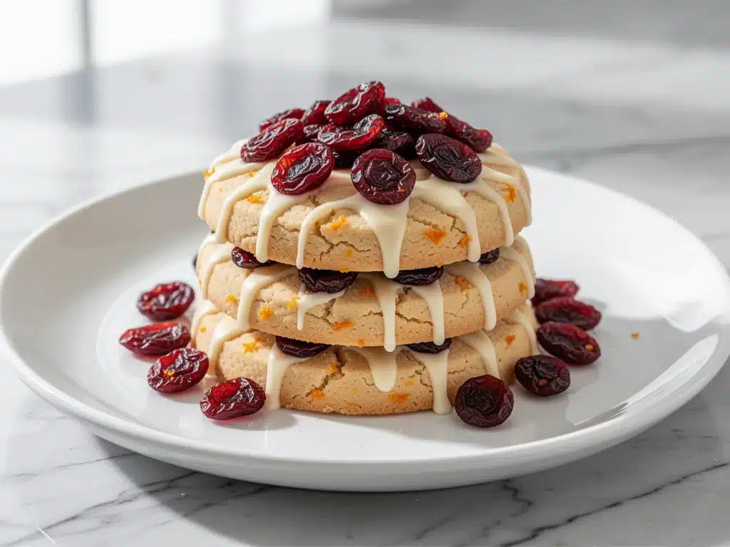 Fall Cranberry Orange Shortbread Cookies - featured image