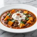 fall ground beef pumpkin chili - featured image