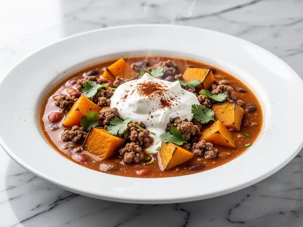 fall ground beef pumpkin chili - featured image