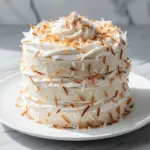 fluffy coconut cream cake - featured image