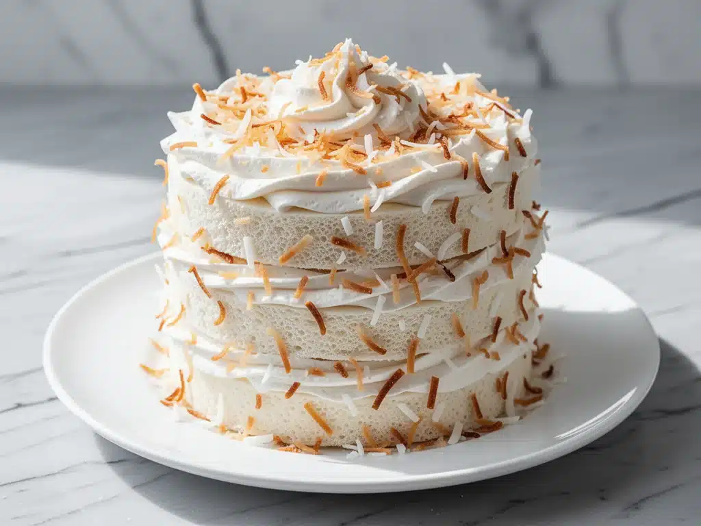 fluffy coconut cream cake - featured image