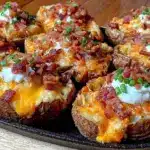 football party loaded baked potato skins - featured image