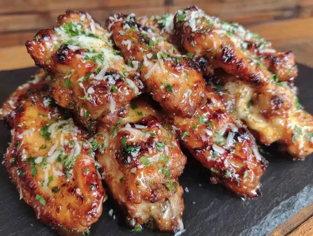 garlic parmesan chicken wings - featured image