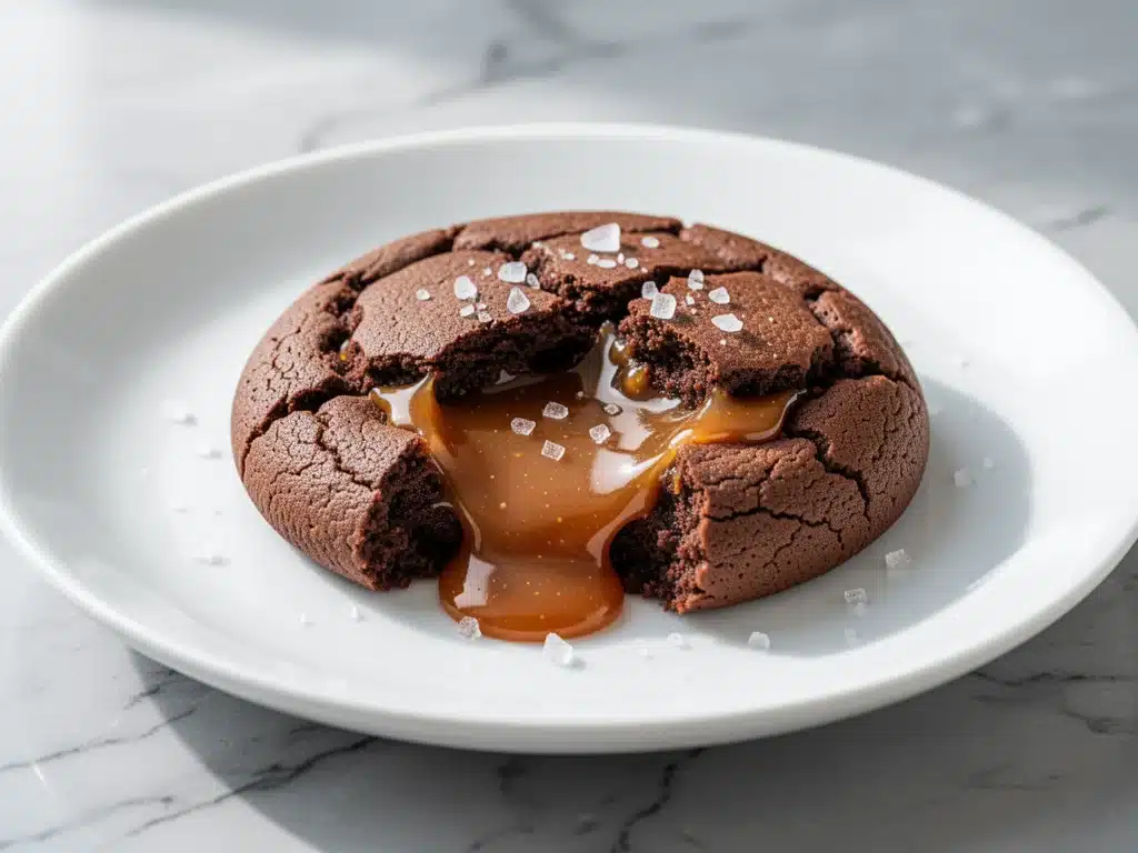 gooey salted caramel chocolate cookies - featured image