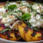 grilled peach and burrata salad - featured image