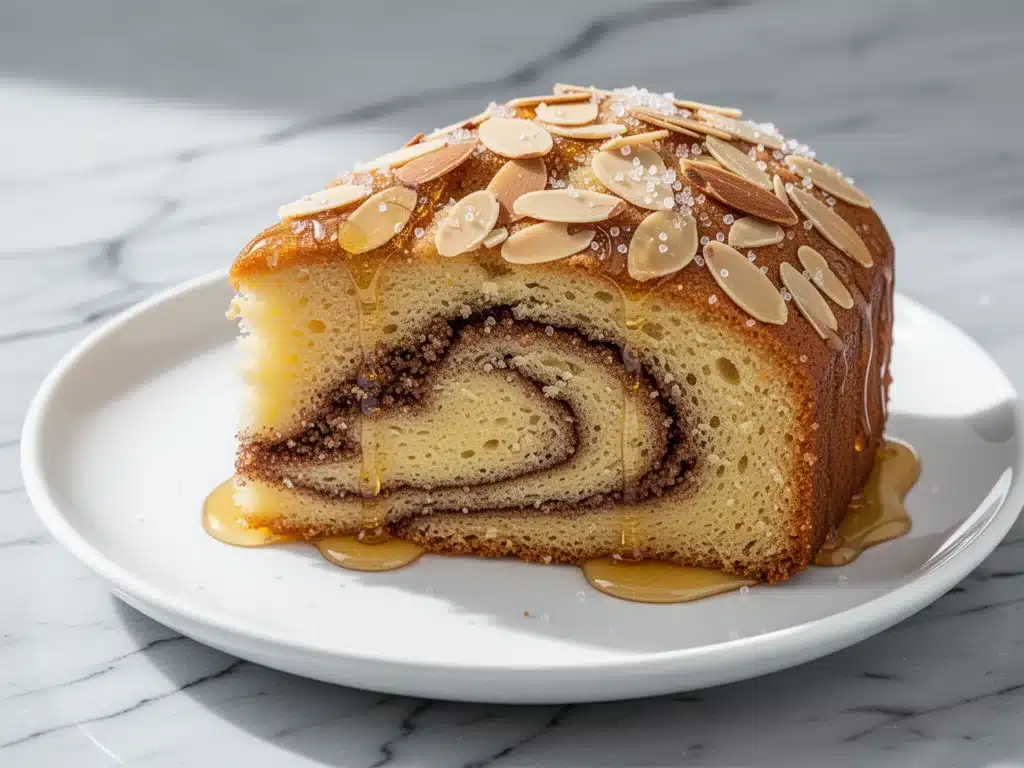 honey almond coffee cake - featured image