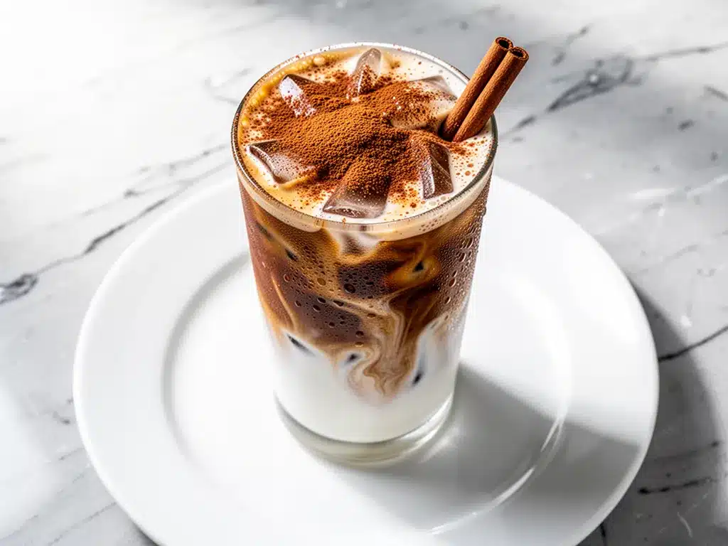 Iced Brown Sugar Espresso Oat Milk Latte: 5-Min Cinnamon Drink 4 iced brown sugar espresso oat milk latte preparation steps