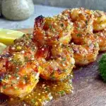 lemon pepper grilled shrimp skewers - featured image