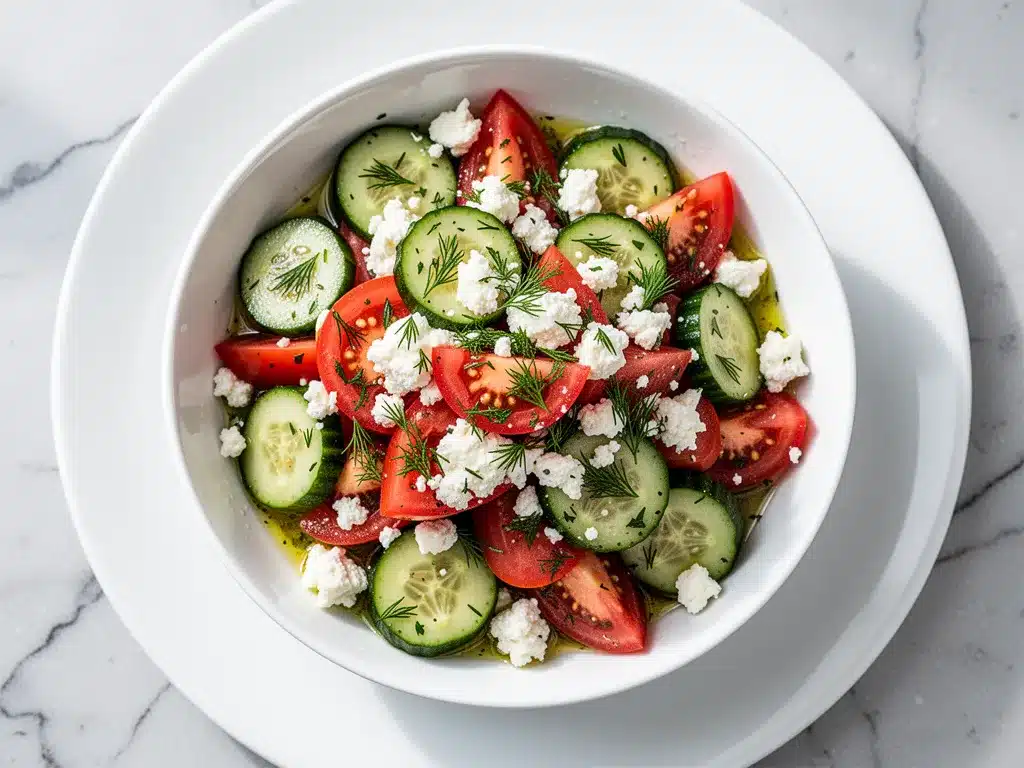 Marinated Cucumber Tomato Feta Salad: Easy 10-Min Recipe 4 marinated cucumber tomato feta salad preparation steps