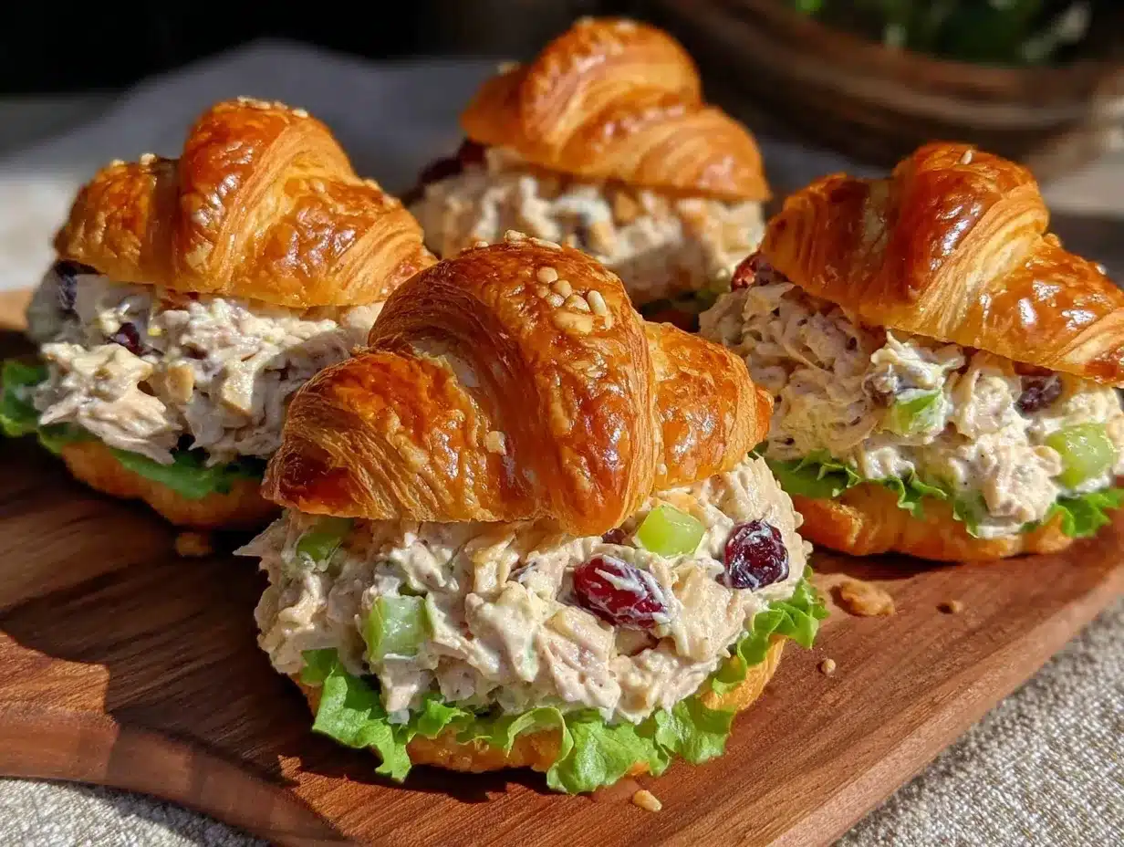 Back to School Mini Chicken Salad Croissant Sandwiches 4 mini chicken salad croissant sandwiches preparation steps