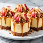 no-bake salted caramel apple cheesecake cups - featured image