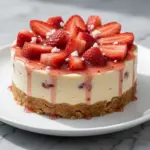 no-bake strawberry cheesecake - featured image