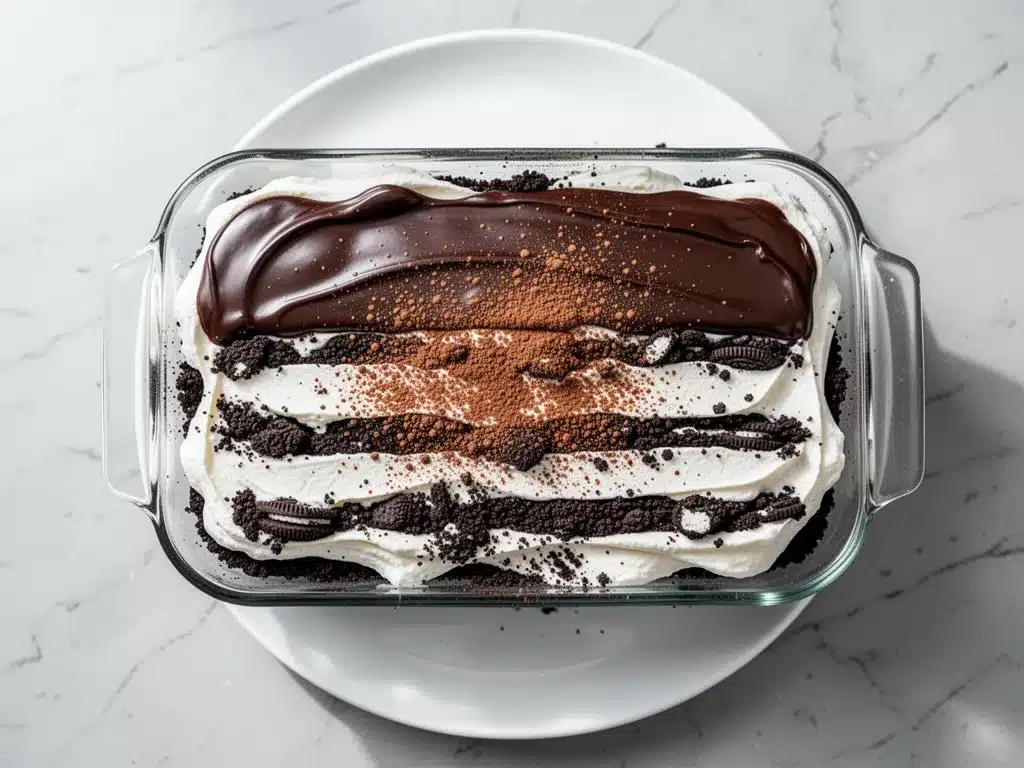 Creamy Oreo Icebox Cake: Easy No-Bake Dessert 4 Oreo icebox cake preparation steps