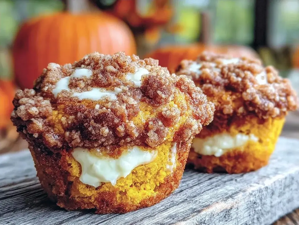pumpkin cream cheese muffins - featured image