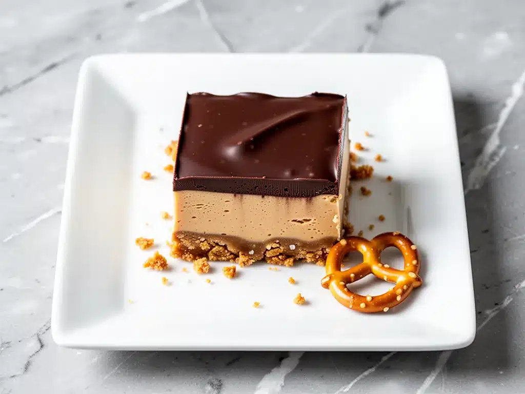 Silky Chocolate Peanut Butter Icebox Bars: Easy Pretzel Crust 4 Silky Chocolate Peanut Butter Icebox Bars preparation steps