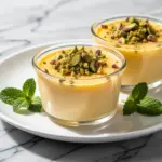 silky mango coconut panna cotta - featured image