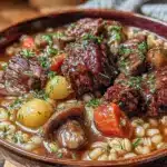 slow cooker beef and barley stew - featured image