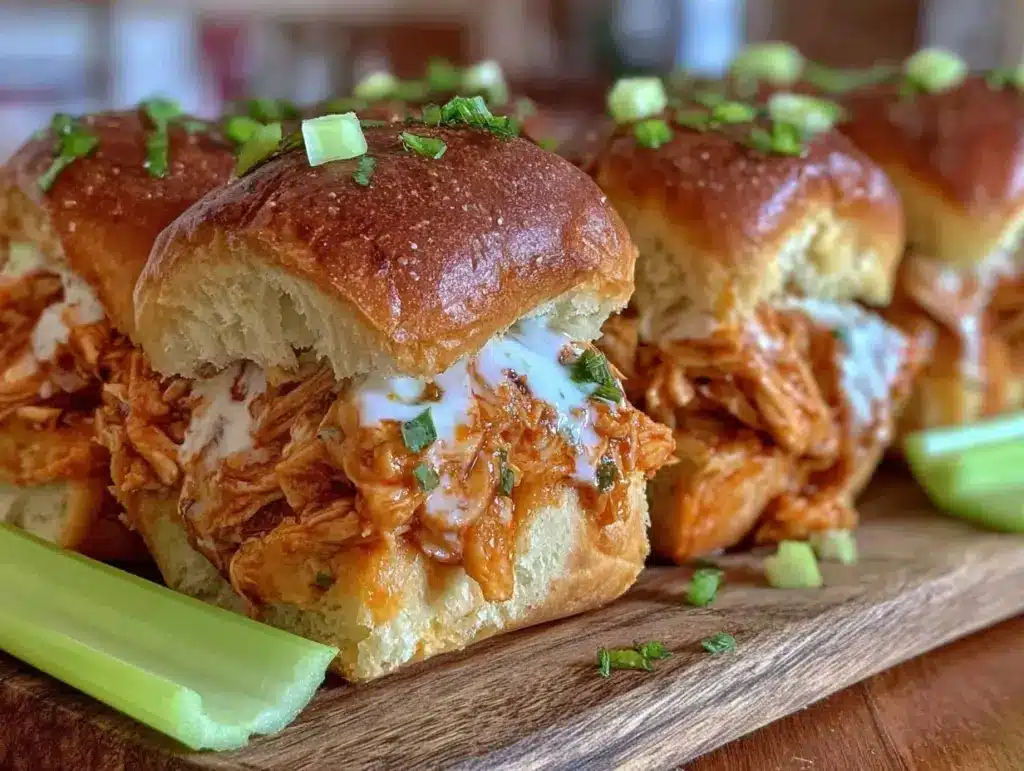 slow cooker buffalo chicken sliders - featured image