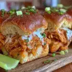 slow cooker buffalo chicken sliders - featured image