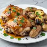 slow cooker honey garlic chicken thighs - featured image