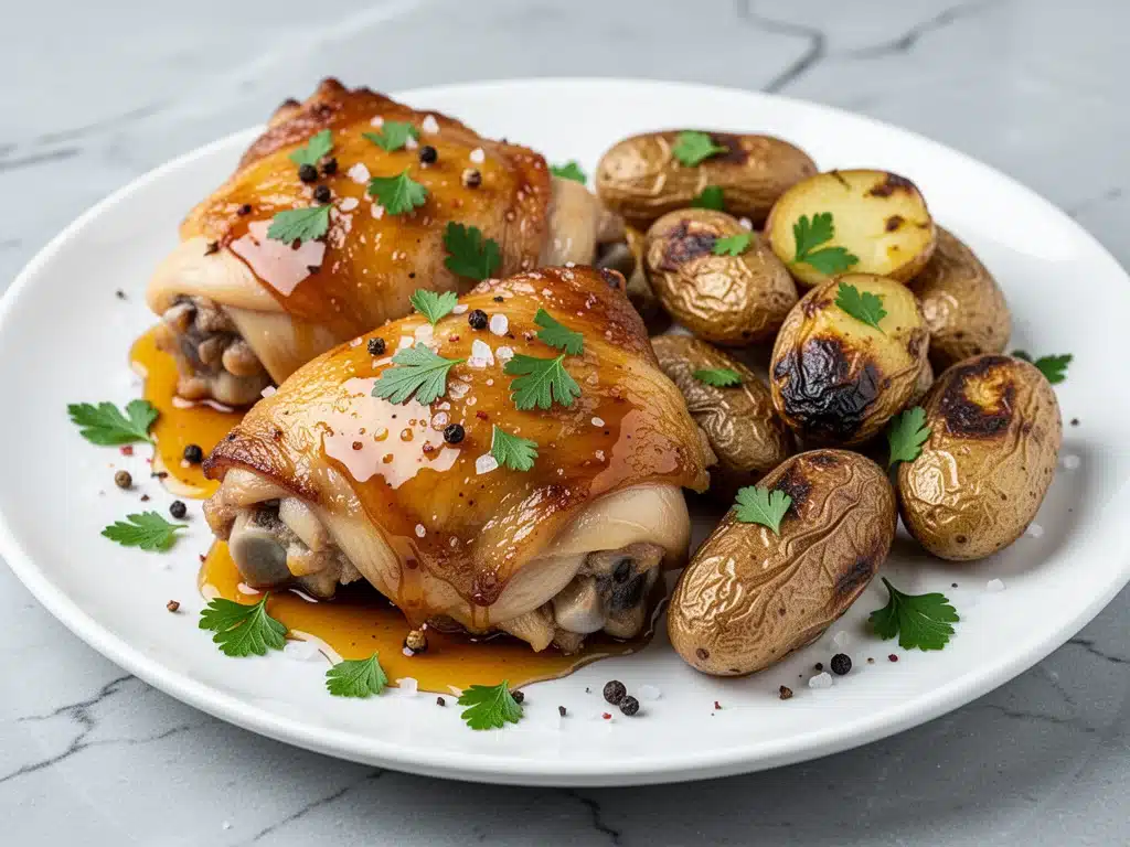 slow cooker honey garlic chicken thighs - featured image