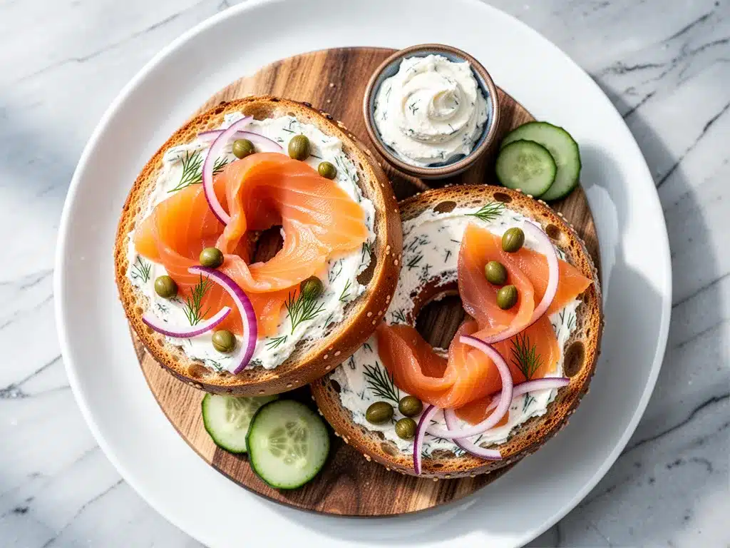 Smoked Salmon Bagel Board: Easy Yom Kippur Break-Fast 4 smoked salmon bagel board preparation steps