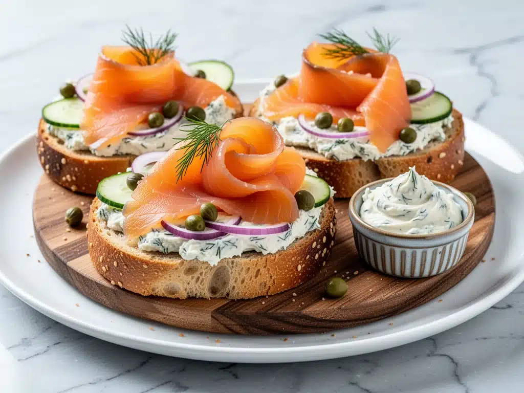 smoked salmon bagel board - featured image