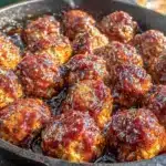 smoky BBQ meatballs with bourbon glaze - featured image