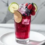sparkling hibiscus lime mocktail - featured image