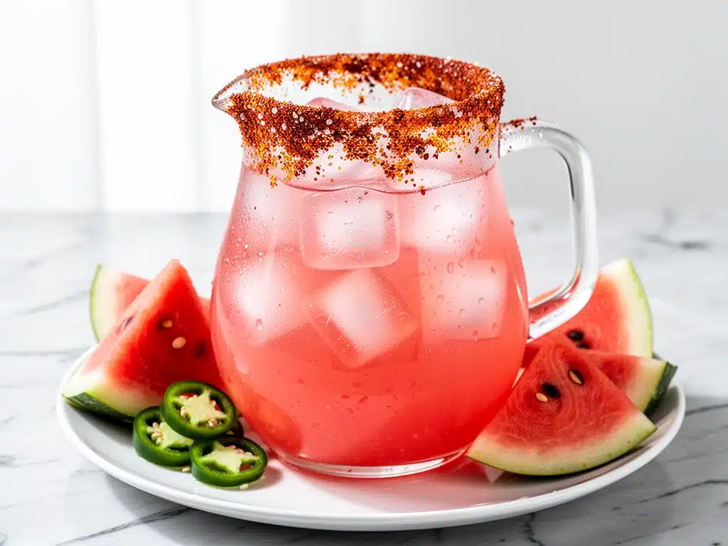 spicy watermelon jalapeno margarita pitcher - featured image