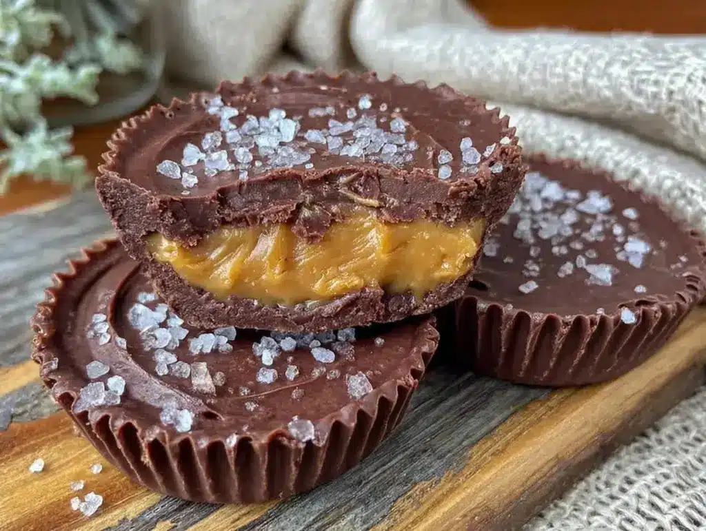 sugar-free dark chocolate peanut butter cups - featured image