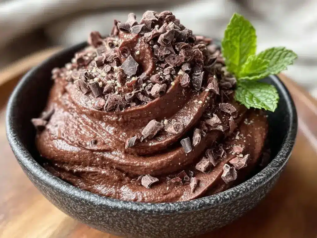 vegan chocolate avocado mousse - featured image