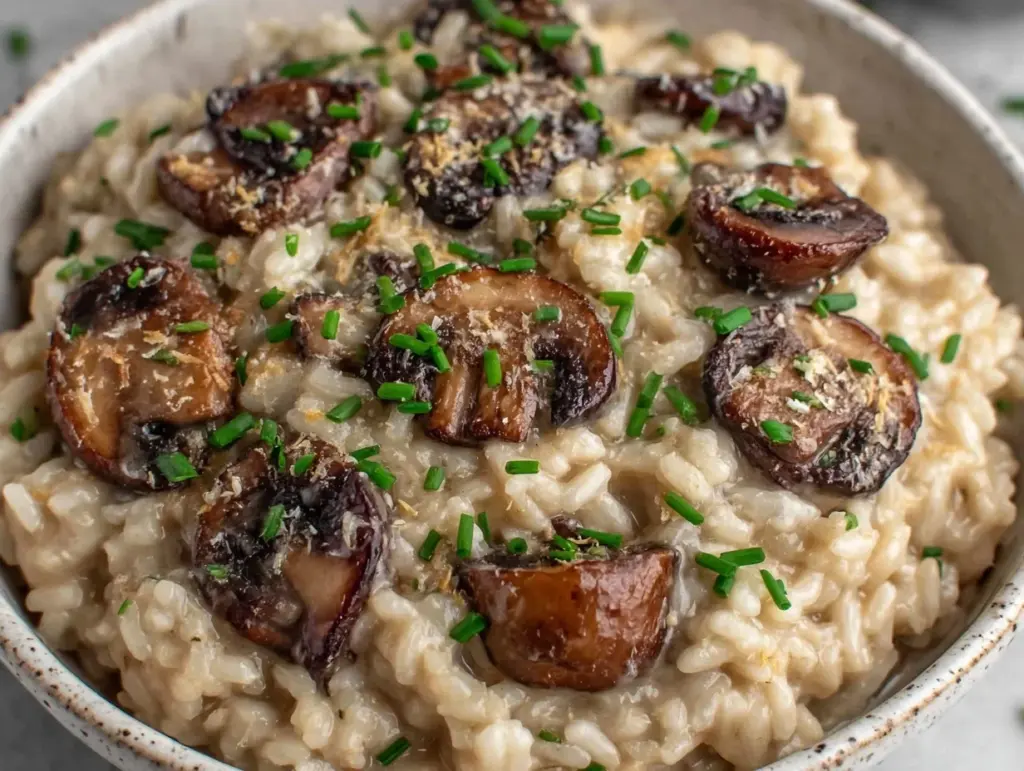 vegan mushroom risotto - featured image