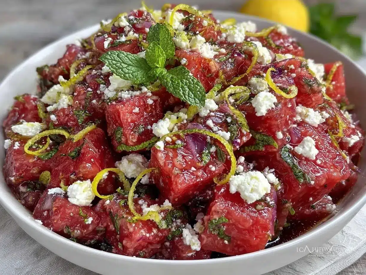 Labor Day Watermelon Feta Mint Salad: Best Refreshing Summer Side 4 Watermelon Feta Mint Salad preparation steps