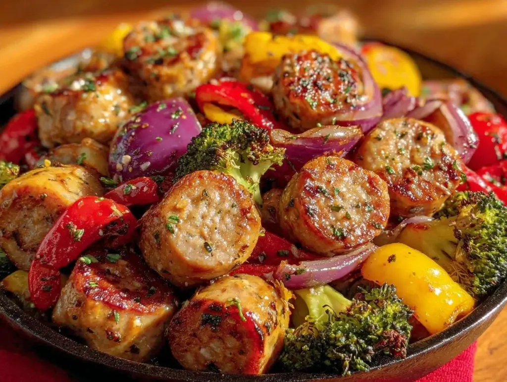 Whole30 Sheet Pan Sausage and Veggies - featured image
